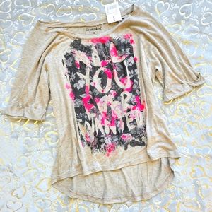 Tan ALL YOU EVER WANTED Tee Pink Graphics Stranded